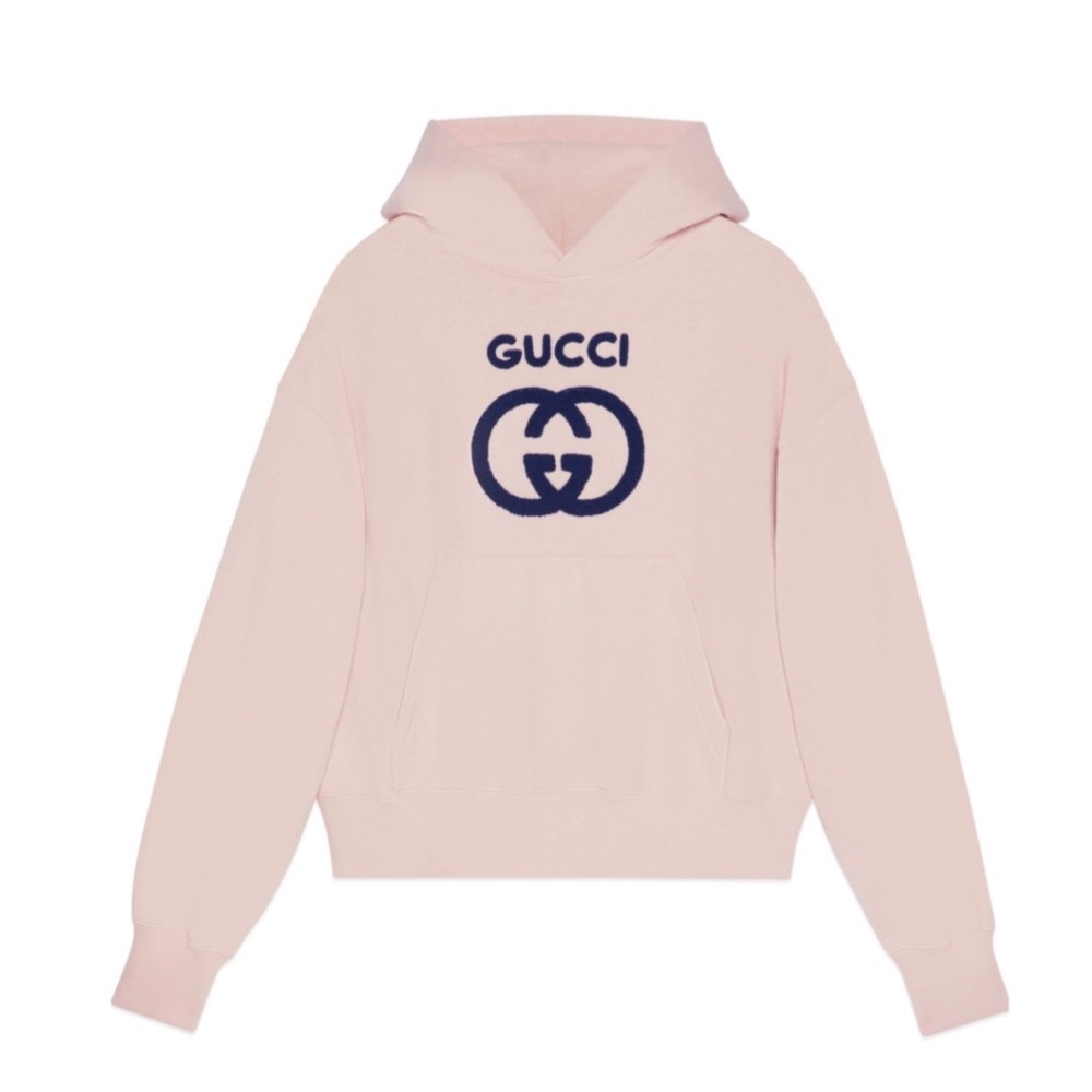 Gucci Logo Embroidered Jersey Hoodie (medium but fits more like a small)